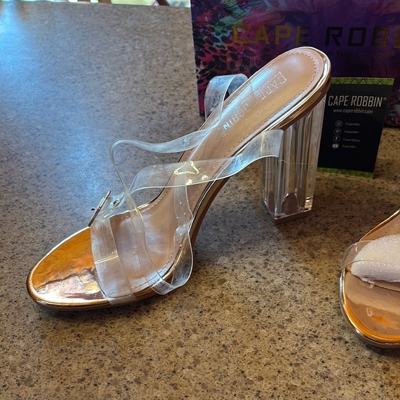 Cape Robbin Transparent and Gold Heels - Picture 2 of 10